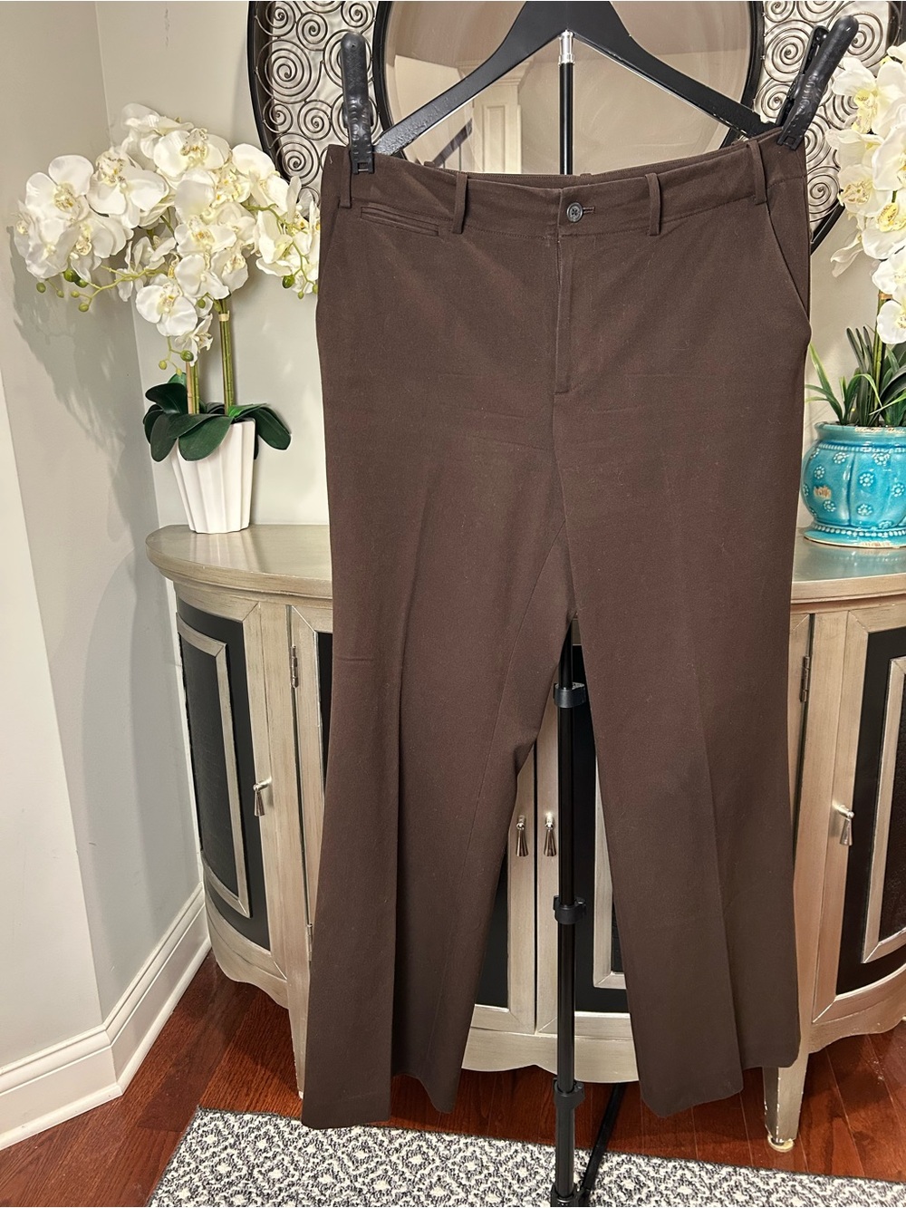 Ralph Lauren Dark Brown Straight-Leg Women's Pants